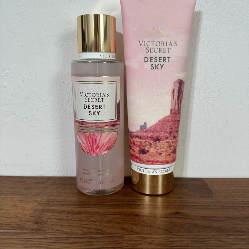 Victoria's Secret Desert Sky Body Mist and Lotion - Pink and Gold